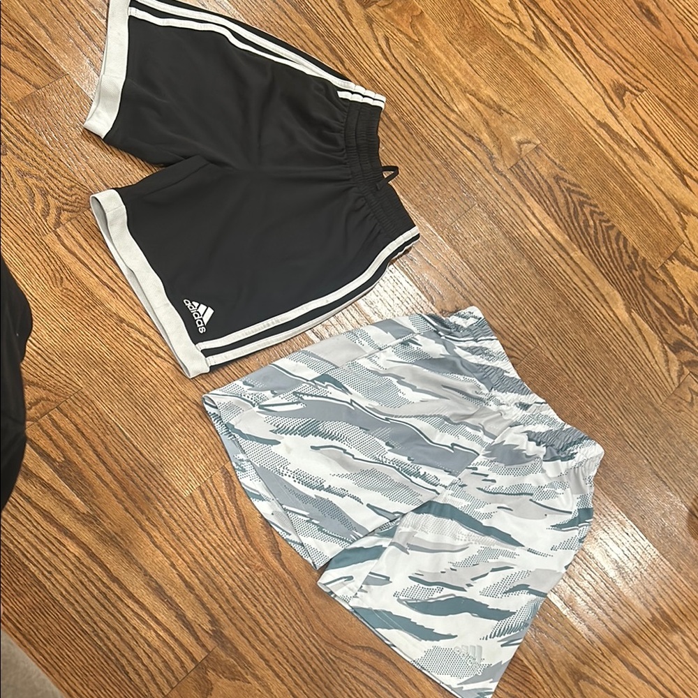 Adidas Black and White Athletic Shorts Performance